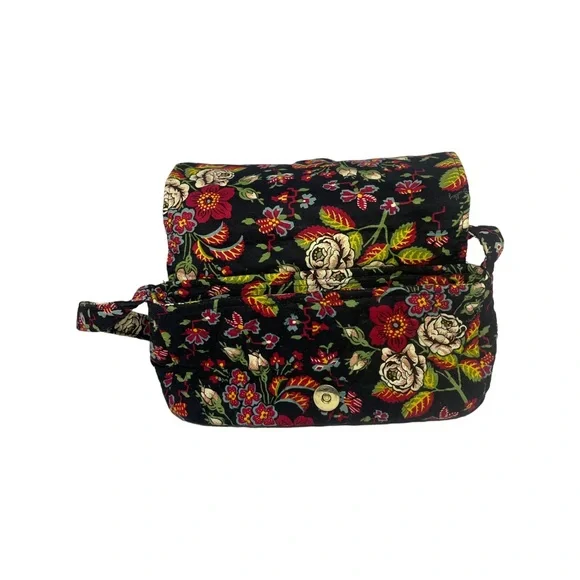 Vera Bradley Anastasia Pattern Black Red Cream Floral Jilly Purse Retired - Picture 2 of 10